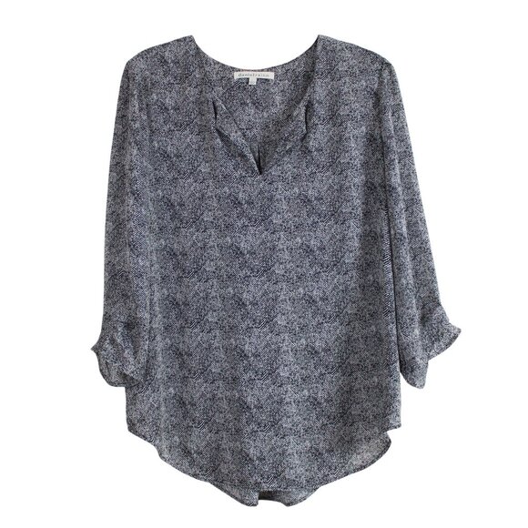 Daniel Rainn V-neck ¾ Sleeve Printed Blouse - Picture 1 of 15